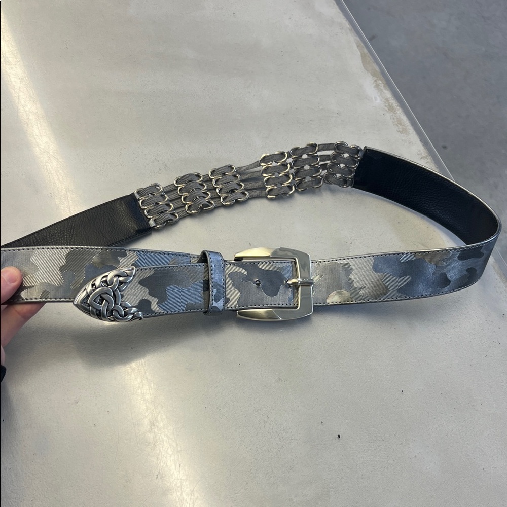 Suzi Roher Camouflage Belt with Silver Buckle